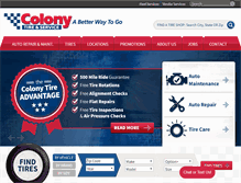 Tablet Screenshot of colonytire.com